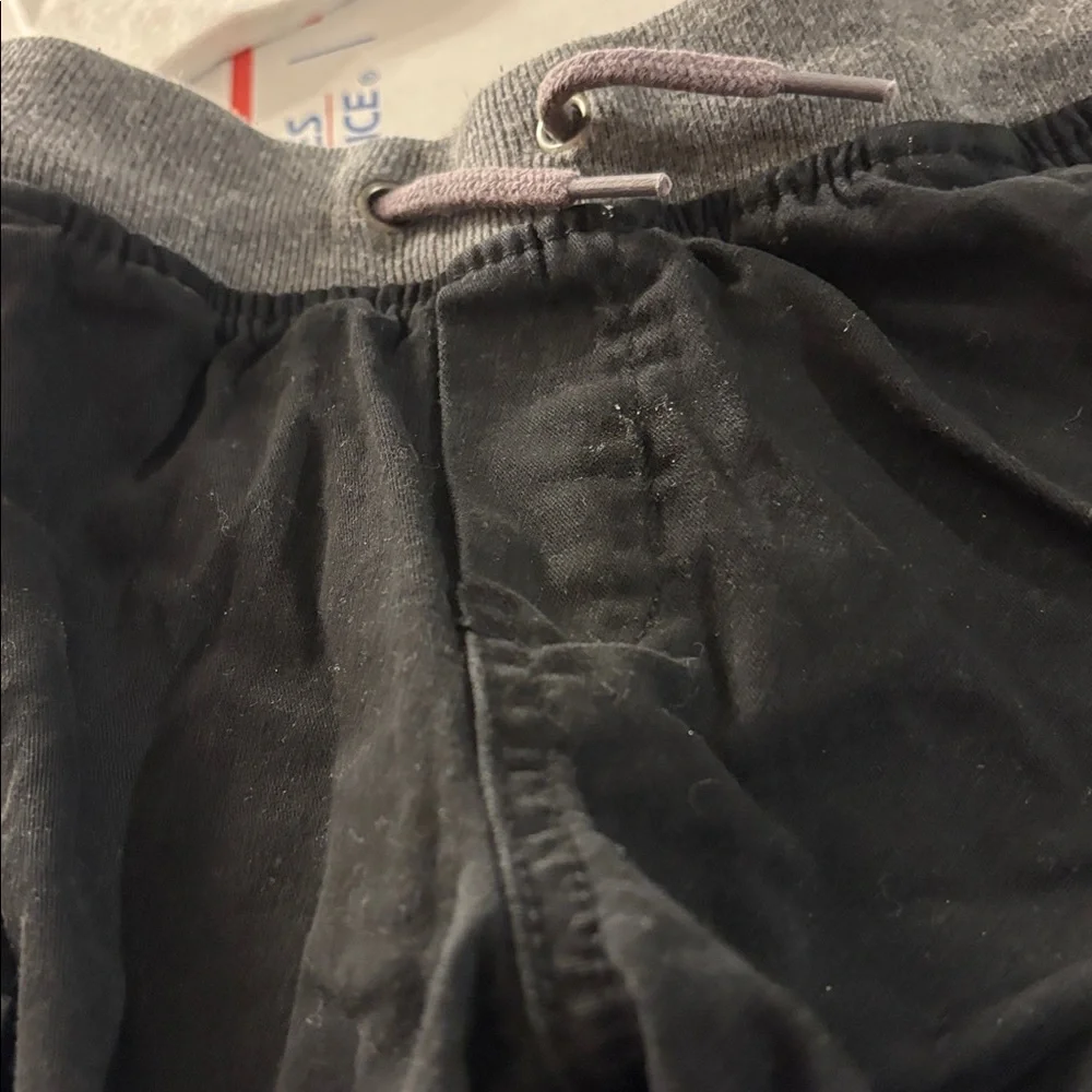 Wonder Nation Black Cargo Shorts with Gray Waistband medium